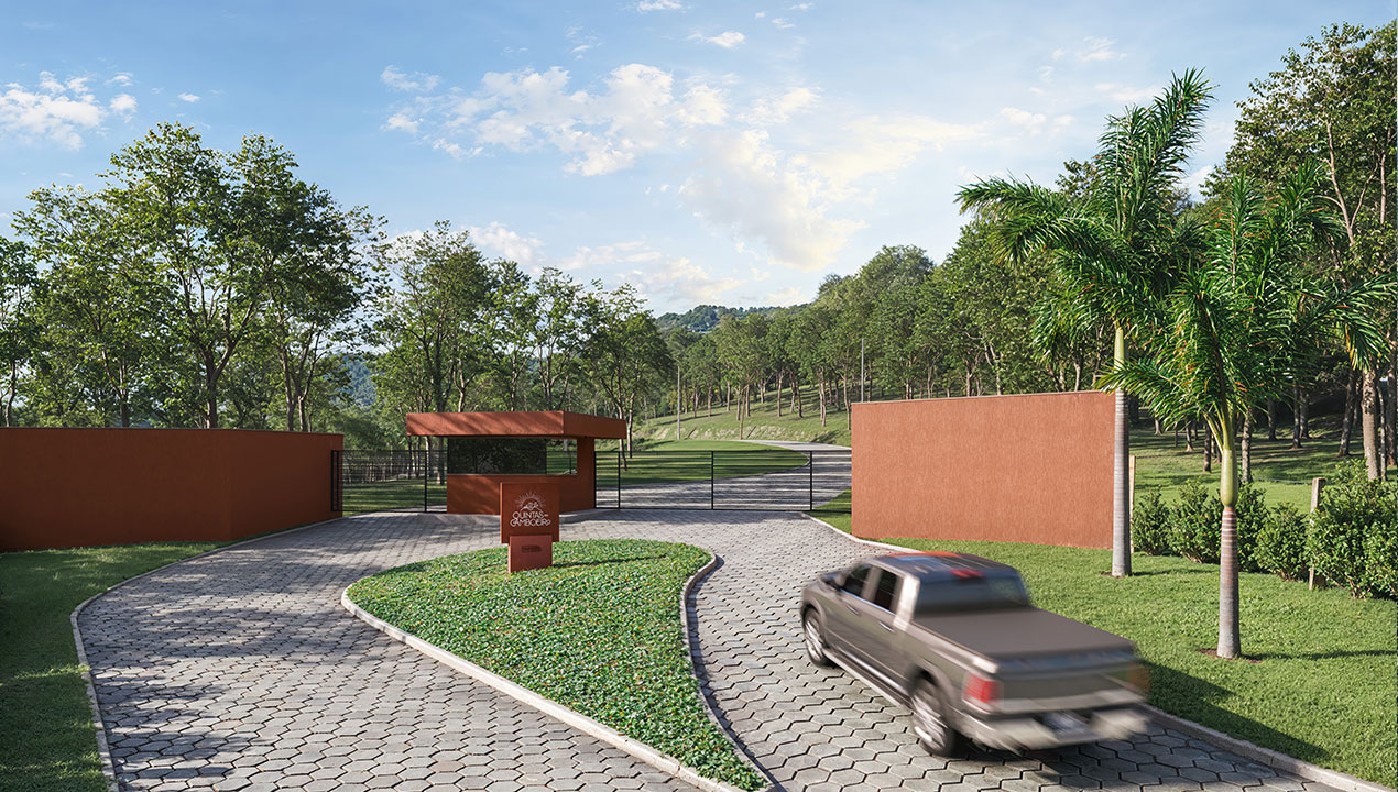 Portaria com controle de acesso.